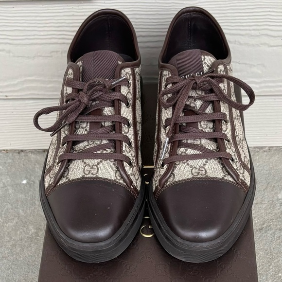 Gucci GG Supreme Tan Brown Sneakers, Like New 🔥 - Picture 3 of 11